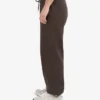 Pantalones de chándal holgados de algodón orgánico - Marrón café