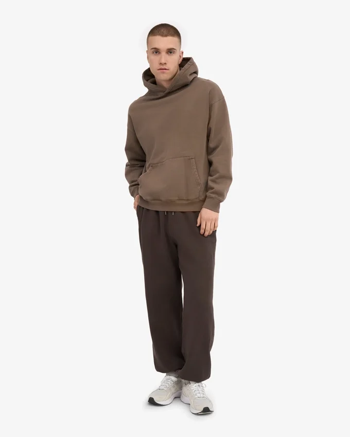 Pantalones de chándal holgados de algodón orgánico - Marrón café