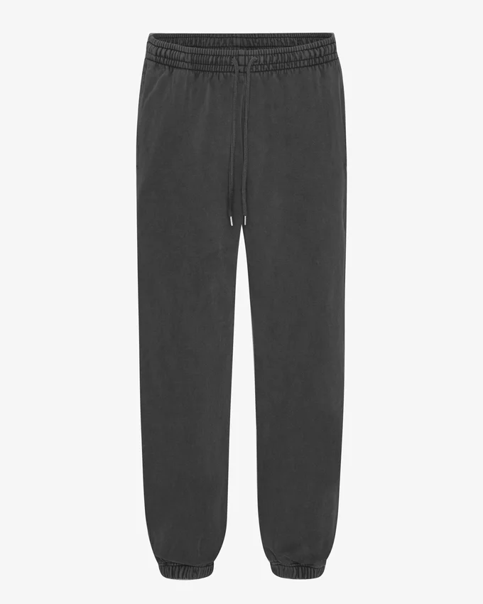 Pantalones de chándal holgados de algodón orgánico - Negro descolorido