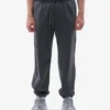Pantalones de chándal holgados de algodón orgánico - Negro descolorido