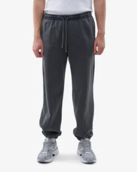 Pantalones de chándal holgados de algodón orgánico – Negro descolorido
