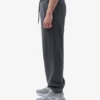 Pantalones de chándal holgados de algodón orgánico - Negro descolorido