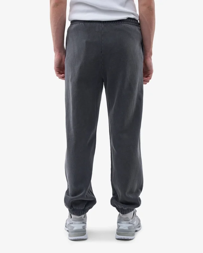 Pantalones de chándal holgados de algodón orgánico - Negro descolorido