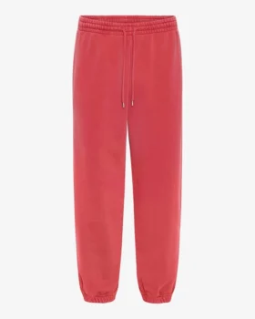 Pantalones de chándal holgados de algodón orgánico - Rojo descolorido