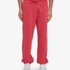 Pantalones de chándal holgados de algodón orgánico - Rojo descolorido