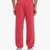 Pantalones de chándal holgados de algodón orgánico - Rojo descolorido