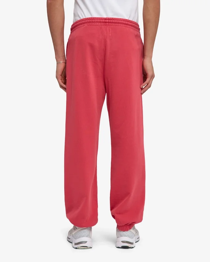 Pantalones de chándal holgados de algodón orgánico - Rojo descolorido