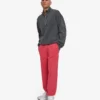Pantalones de chándal holgados de algodón orgánico - Rojo descolorido