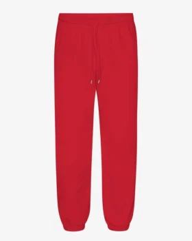 Pantalones de chándal holgados de algodón orgánico - Rojo escarlata