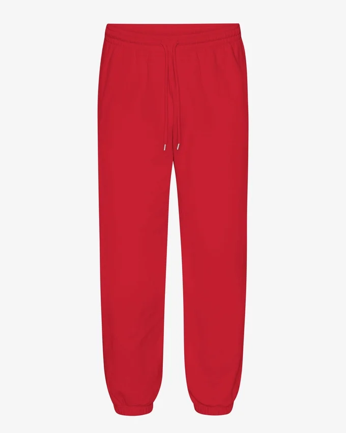 Pantalones de chándal holgados de algodón orgánico - Rojo escarlata