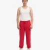 Pantalones de chándal holgados de algodón orgánico - Rojo escarlata