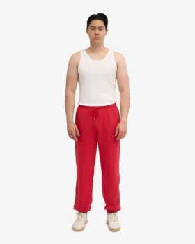 Pantalones de chándal holgados de algodón orgánico – Rojo escarlata