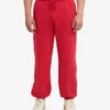 Pantalones de chándal holgados de algodón orgánico - Rojo escarlata