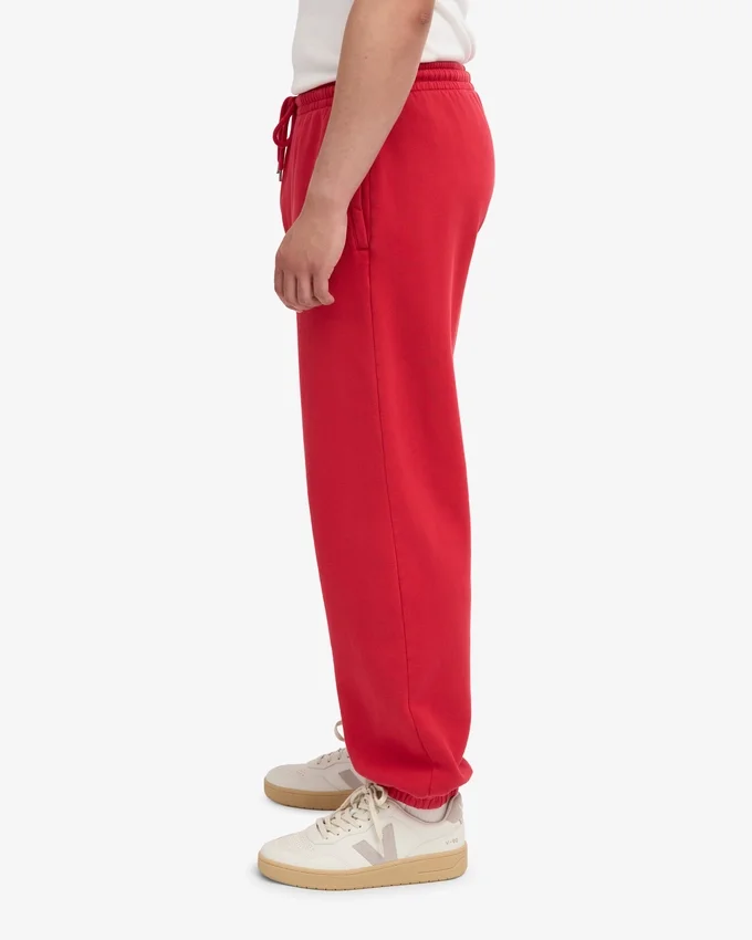 Pantalones de chándal holgados de algodón orgánico - Rojo escarlata