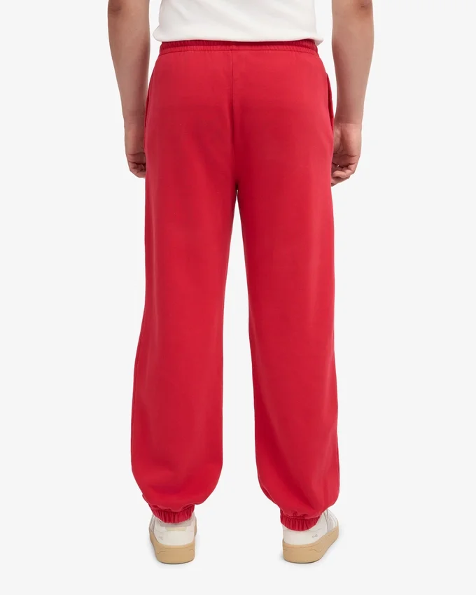 Pantalones de chándal holgados de algodón orgánico - Rojo escarlata