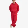 Pantalones de chándal holgados de algodón orgánico - Rojo escarlata