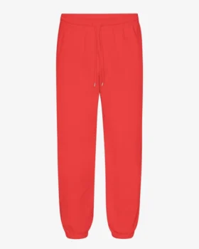 Pantalones de chándal holgados de algodón orgánico - Rojo mandarina