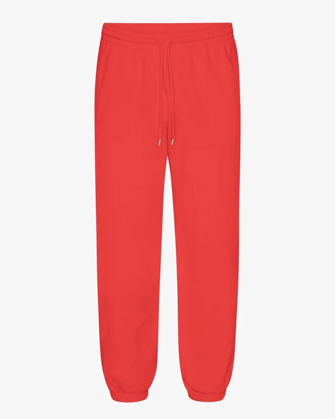 Pantalones de chándal holgados de algodón orgánico - Rojo mandarina