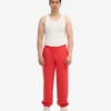 Pantalones de chándal holgados de algodón orgánico - Rojo mandarina