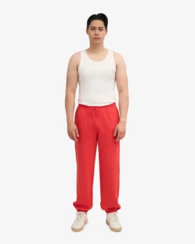 Pantalones de chándal holgados de algodón orgánico – Rojo mandarina
