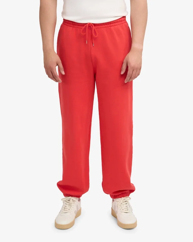 Pantalones de chándal holgados de algodón orgánico - Rojo mandarina