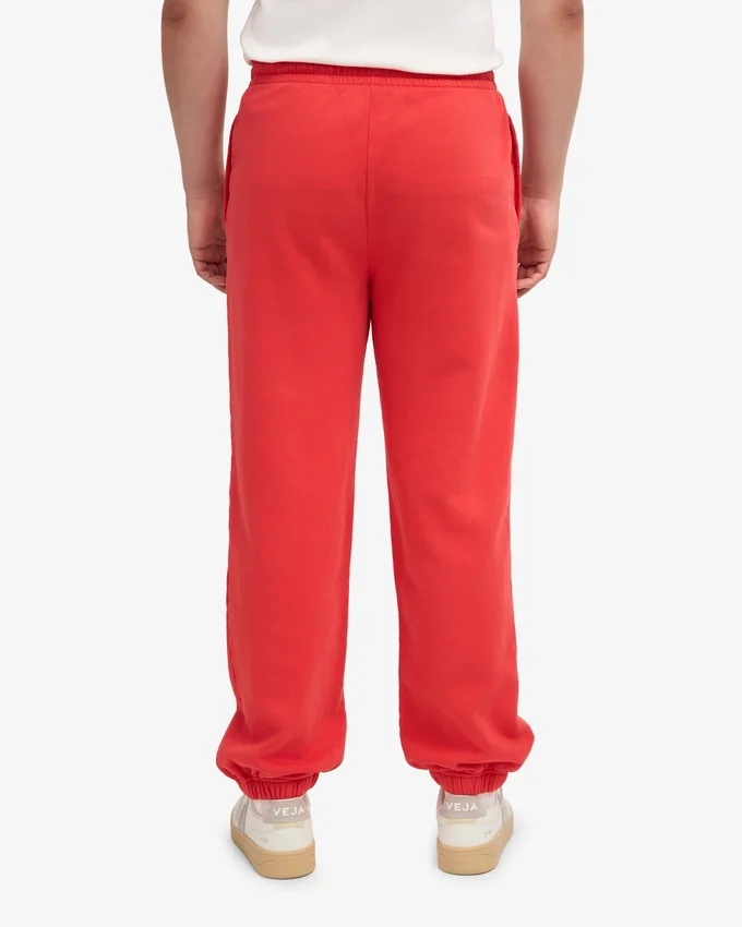 Pantalones de chándal holgados de algodón orgánico - Rojo mandarina
