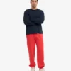 Pantalones de chándal holgados de algodón orgánico - Rojo mandarina