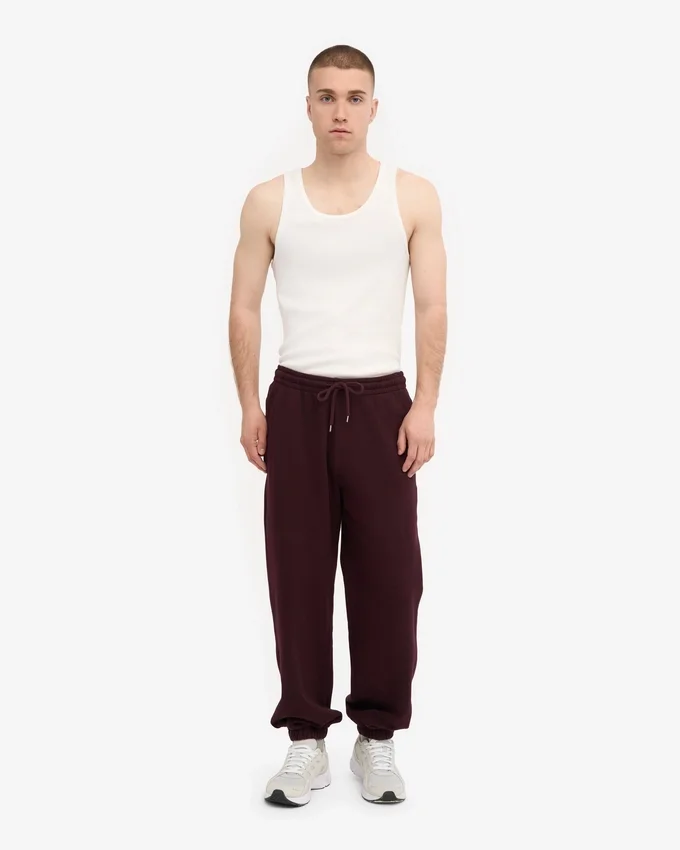 Pantalones de chándal holgados de algodón orgánico - Rojo sangre de buey