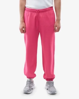 Pantalones de chándal holgados de algodón orgánico – Rosa chicle