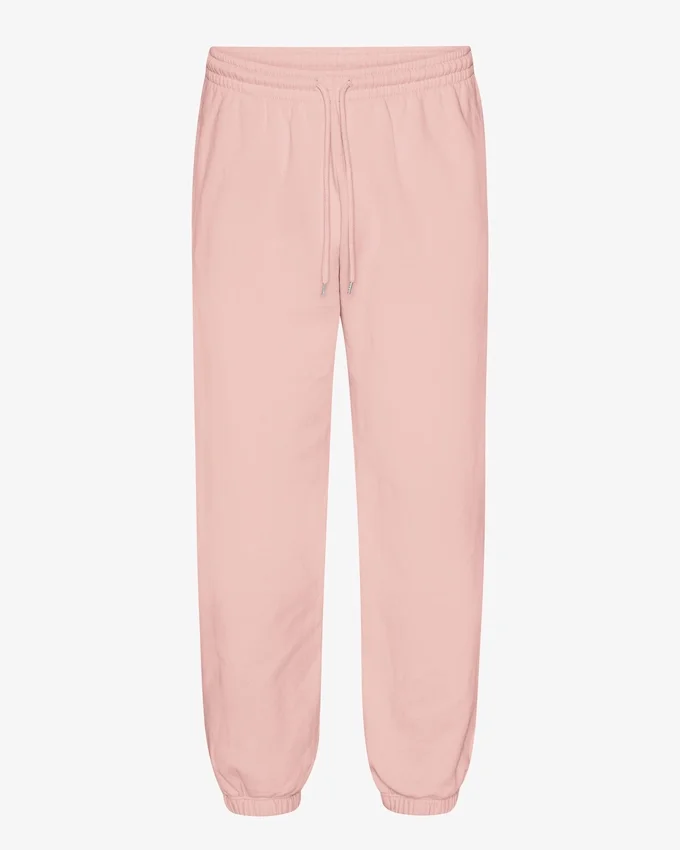 Pantalones de chándal holgados de algodón orgánico - Rosa descolorido