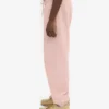 Pantalones de chándal holgados de algodón orgánico - Rosa descolorido