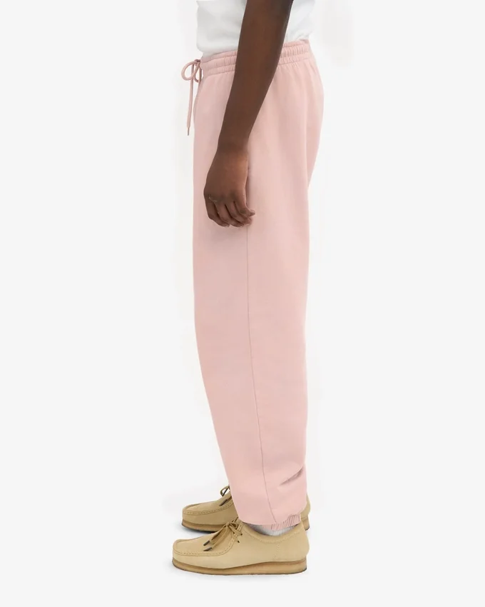Pantalones de chándal holgados de algodón orgánico - Rosa descolorido