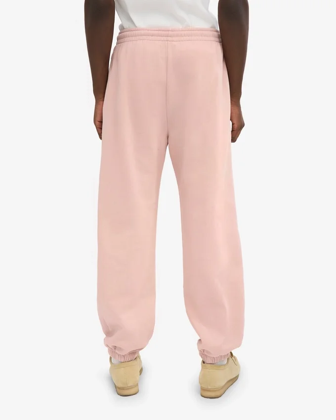 Pantalones de chándal holgados de algodón orgánico - Rosa descolorido