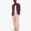 Pantalones de chándal holgados de algodón orgánico - Rosa descolorido