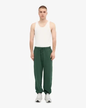 Pantalones de chándal holgados de algodón orgánico – Verde esmeralda