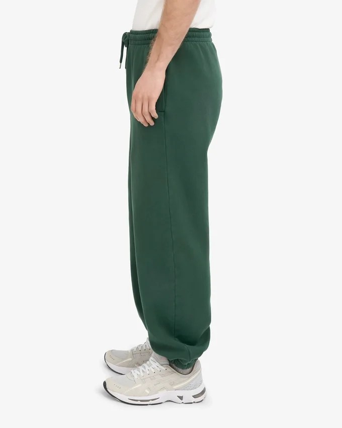Pantalones de chándal holgados de algodón orgánico - Verde esmeralda