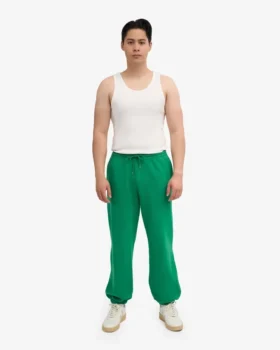 Pantalones de chándal holgados de algodón orgánico – Verde Kelly