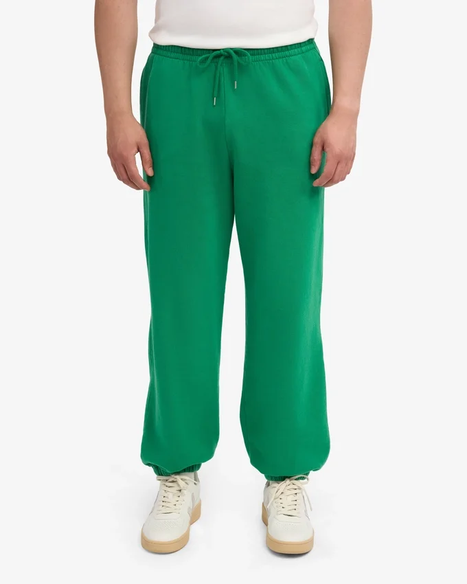 Pantalones de chándal holgados de algodón orgánico - Verde Kelly