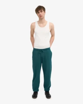Pantalones de chándal holgados de algodón orgánico – Verde océano