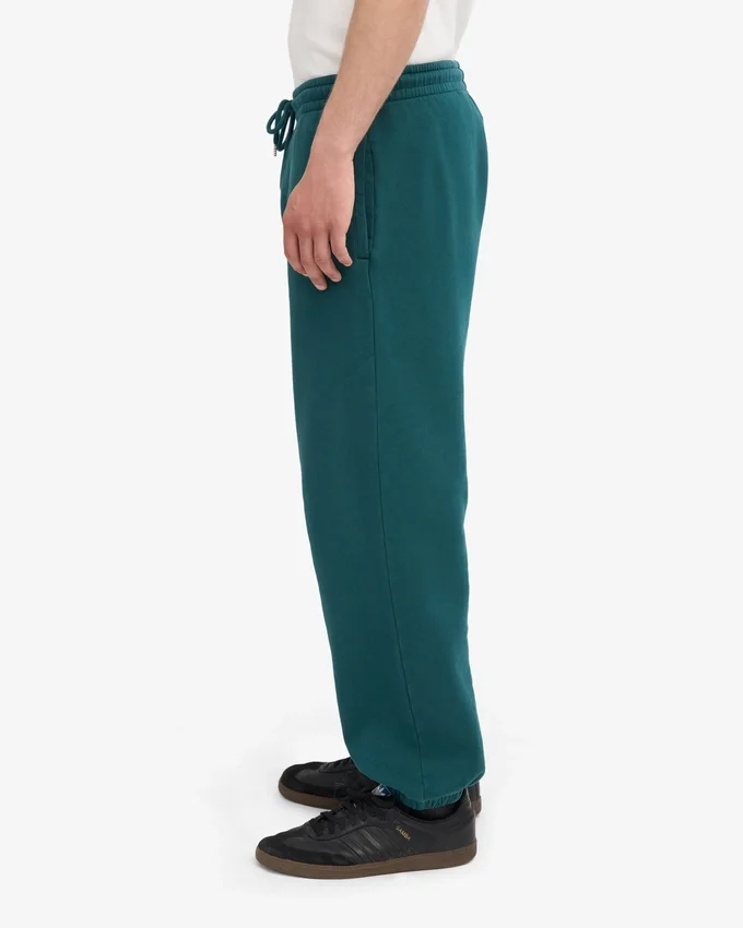 Pantalones de chándal holgados de algodón orgánico - Verde océano