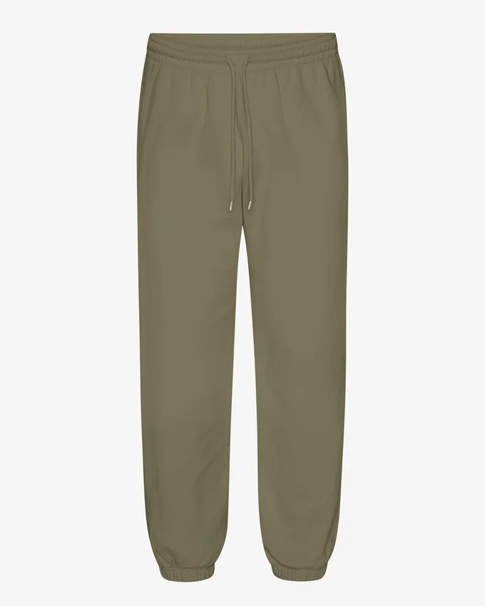 Pantalones de chándal holgados de algodón orgánico - Verde oliva apagado