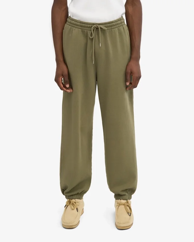 Pantalones de chándal holgados de algodón orgánico - Verde oliva apagado