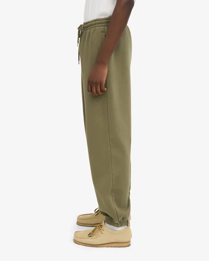 Pantalones de chándal holgados de algodón orgánico - Verde oliva apagado