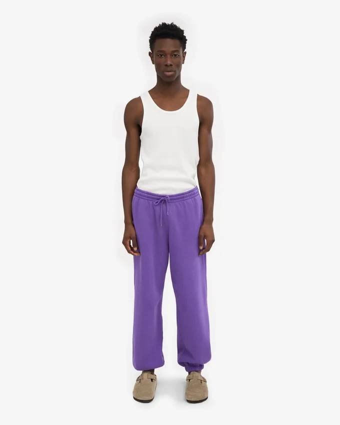 Pantalones de chándal holgados de algodón orgánico - Violeta ultravioleta