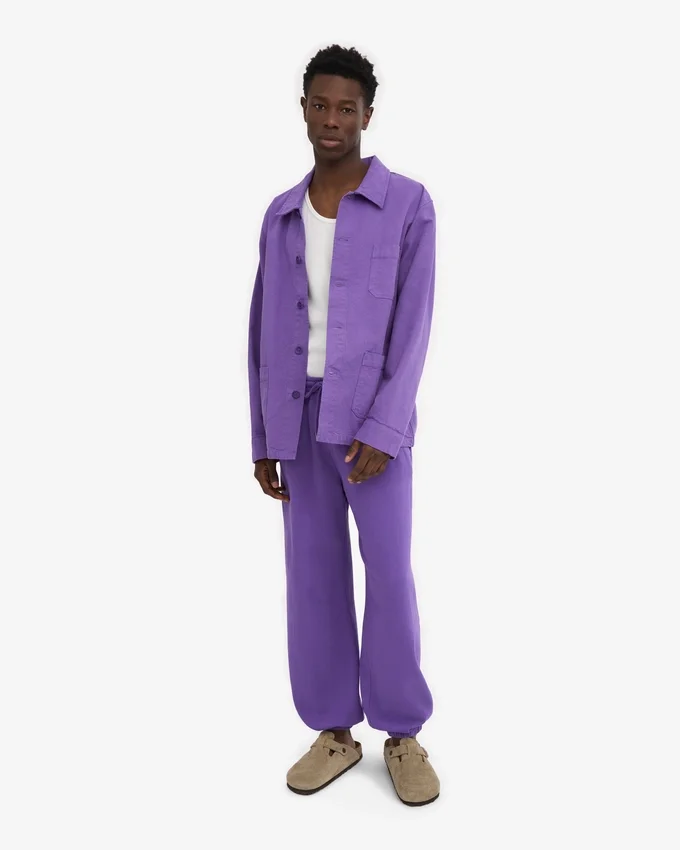 Pantalones de chándal holgados de algodón orgánico - Violeta ultravioleta