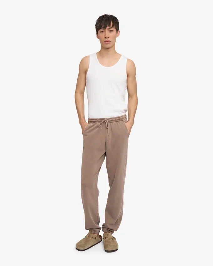 Pantalones de chándal orgánicos - Caqui descolorido