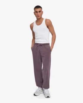 Pantalones de chándal orgánicos de corte holgado – Uva descolorida
