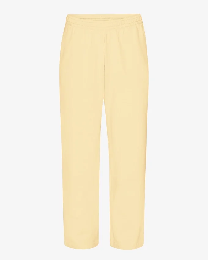 Pantalones de chándal orgánicos de corte recto - Amarillo suave