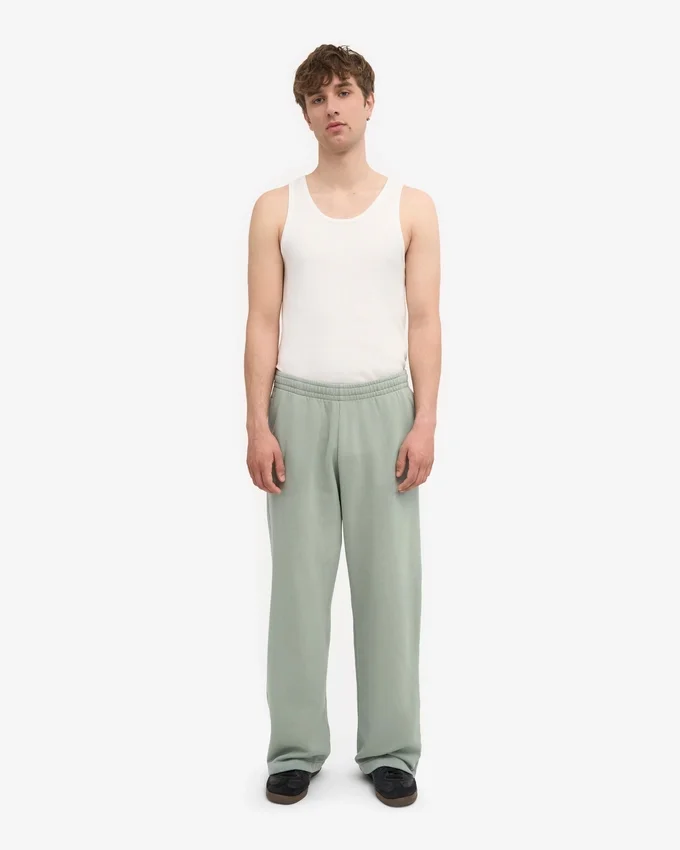 Pantalones de chándal orgánicos de corte recto - Azul acero