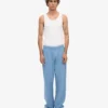 Pantalones de chándal orgánicos de corte recto - Azul mar